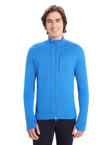 Lazurite Icebreaker Merino Quantum III Long Sleeve Zip Men's Hoodie | AU 1262WNBY